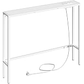 MAHANCRIS 100cm Entryway Table, Sideboard with Plug and USB Port, Long Narrow Sofa Side Table, Hallway Console for Hallway, L