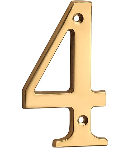 Numero Civico 12 Cm NUMERO PER CIVICO MOD. H12/OLN ALTEZZA 12 CM IN OTTONE NATURALE Non Trattato - Foto 3