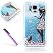 Produktbild Samsung Galaxy S5 Hülle,Samsung Galaxy S5 Case,Galaxy S5 Hülle,EMAXELERS 3D Kreative Blau Liquid Fließen Flüssig Transparent Bling Hart PC Hardcase Hüllen Case Cute Rosa Herz Löwenzahn Tier Blumen Muster Serie Dynamisch Treibsand Flüssige Fließend Glitzer Shiny Glanz Sparkle Clear Hart Plastik Tasche Kristall Handytasche Hülle Etui Case Cover Für Samsung Galaxy S5,Blue Liquid-Girl Wear Color Dress