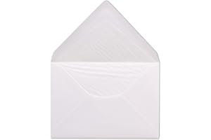 ‎GLÜXX-AGENT 50 Briefumschläge DIN C6 - Weiß gefüttert mit weißem Seidenpapier - 11,4 x 16,2 cm - 100 g/m² Nassklebung Brief-Hüllen von Ihrem Glüxx-Agent