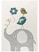benuta Birdies and Elephant Kids Rug Blue 80x150 cm (2ft7" x 4ft11") - Quality label GuT - 100% Polypropylene - Animal Design - Machine woven - Children's room