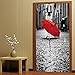 Produktbild yuanshangzhuanmai Türsticker Türen Aufkleber 3D Rote Umbrella Straße 77X200CM Selbstklebende Stereo-Art Deco-Tapeten-Fototapeten-Aufkleberbadezimmer der Kinderküche Toilette selbstklebend