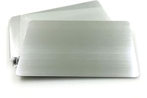 Ebamaz Stainless Steel 304 Metal Business Cards 86X54X0.5mm Blanks Tablet Pack of 10PCS (Silver Brushed Finishing, Blank)