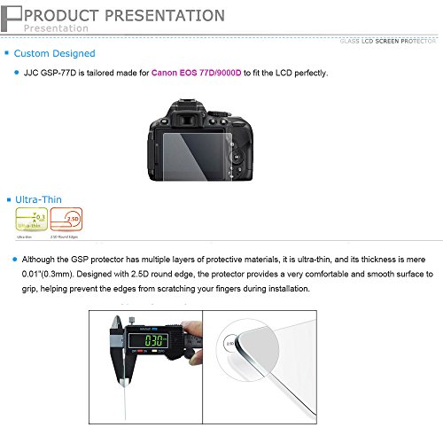 PROfoto Trend JJC   cran LCD en Verre Optique protecteur d   cran pour Appareil Photo Canon EOS 77D   9000D  Avec 2 x PET Sub-Screen Protector 