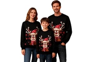 GENÉRICO Jersey Navideño Familia,SuéTer Manga Larga Cuello Redondo Tops Pullover Mujer Hombre Niño Sudaderas Navidad Christmas Sweater Ropa Navidad Familia SuéTer Invierno Christmas Suéter Jerseys Navideño