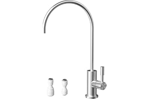 Poveta Rubinetto per Acqua Potabile, Rubinetto Lavello Cucina, Miscelatore Cucina in Acciaio Inossidabile per Osmosi Inversa o Sistema di Filtraggio dell'acqua, Senza Piombo, Argento Spazzolato
