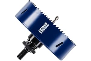 RENNIE TOOL COMPANY 133mm Hole Saw Bi-Metal With Arbor And Pilot Drill For Drilling/Cutting Wood, Plastic, Metal Sheet, Stainless Steel, Pipes, Drywall, Circular Holesaw Set M35 5% Cobalt Bi Metal Hole Cutter