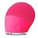 HailiCare Electric Facial Cleansing Brush Natural Silicone Rechargeable Face Massager, Rose
