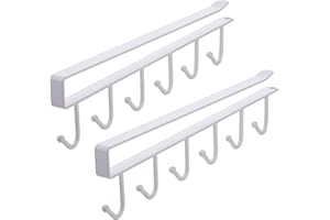 JMYDecor 2 Pezzi Porta Tazze Sottomensola, Tazze Ganci Sotto Armadietto, multifunzione, per tazze, Mug Ganci Cucina Tazze Bicchieri di Vino Deposito Portatazze, Senza Forare