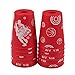 Dodolive®12Pcs Sport Stacking Cup Flyingcup Athletics Toys Sports Educational Gift Scrawl Design,Red