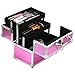 tinkertonk Professional Aluminium Beauty Cosmetic&Makeup Case Toiletry Storage Nail Hairdressing Vanity Box Jewelry Case Cosmetics Box Trolley (Pink Pink)