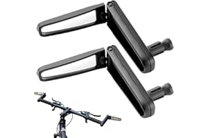 NIUAWASA Espejos Bicicleta Plegables Giratorios - Espejo Retrovisor de Bici de Extremo de Barra Espejo de Ciclismo de Manillar de Rotación Ajustable de 360° Ajuste Impermeable para Manillar 17-20 mm(2 Piezas)
