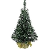 arbol navidad yute Color: verde. Árbol de Navidad artificial en bolsa de yute, verde, 75cm (2.5ft)