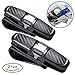 Produktbild Brillenhalter für Auto 2 Stück - 180 ° Drehbar Sonnenbrille Brillenhalter für Auto Sonnenblende, KFZ Brillenhalterung Brillen Brillenetui Halterung mit Ticket Geld Karte Clip Schwarz