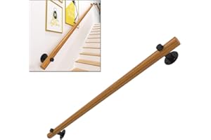 GJIF Main Courante D'escalier en Pin, Main Courante - Kit Complet, Garde-Corps/Rampes D'escalier en Bois Massif Rond(Size:100cm)
