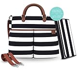 ✔ WICKELUNTERLAGE & KINDERWAGEN-HALTERUNG INKLUSIVE - Dank der zwei Aufhänger ist die Befestigung der Tasche am Kinderwagen/Buggy kein Problem mehr. Auch die inkludierte Wickelunterlage ist praktisch, da du dein Baby somit quasi überall wickeln kannst.