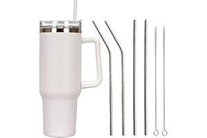 Voarge Kubek do kawy na wynos 1200 ml, kubek do kawy z pokrywką i słomką, kubek podróżny, kubek termiczny, z podwójnymi ściankami, ze stali nierdzewnej, próżniowy kubek izolacyjny, do gorących i