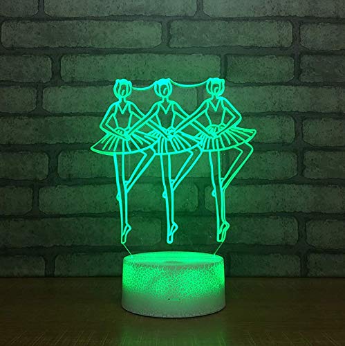 Preisvergleich Produktbild Einzigartige Lampe der Nacht3d kreativer Tanz-Usb führte Leuchten-Fernsteuerungsbatterie-Strom... Kinderlampe-Geburtstagsjahrestaggeschenk