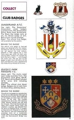 Football review Club badges picture Sunderland + QPR Rangers