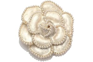 IMINI Perle Kamelie Blume Brosche Pin für Frauen Mädchen Hochzeit Bouquest Party Revers Jacken Hut Schals Ansteckblume Kleid Broschen Pins Exquisite Braut Mutter Schmuck Geschenke