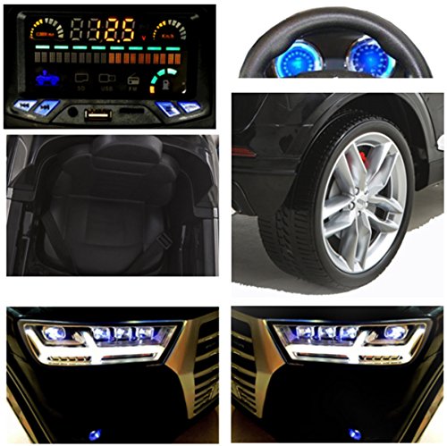 simron Audi Q7 Quattro SUV Elektro Kinderauto Kinderfahrzeug Ride-On 12V Kinder Elektroauto schwarz