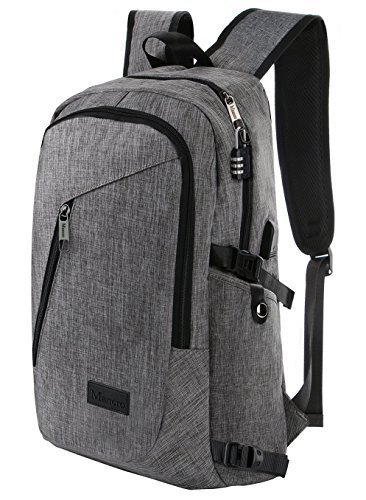 Mancro Business Laptop Rucksack  schlanke Anti-Diebstahl-Computer-Tasche  wasserdicht College School Rucksack  Reise-Umh  ngetasche w   USB-Ladeanschl