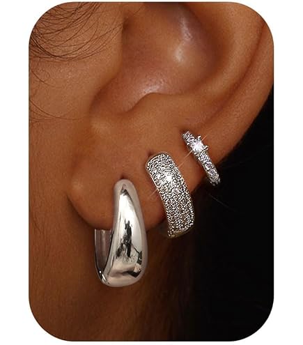 NaturSchatulle Orecchini a lobo in argento 925, con chiusura a