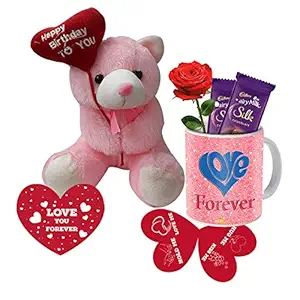 SKYTRENDS Valentine Day Gift - Girlfriend ,Wife,Husband ,Boyfriend Best Gift For Valentine Day Gift- Coffee Mug,With HAPPY BIRTHDAY Teddy,Chocolates ,ROSE & Greeting Card ST -032