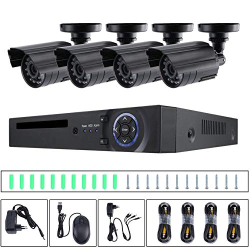 Preisvergleich Produktbild Clockeikan Wasserdicht Startseite Infrarot-Monitor-Überwachung Überwachungskamera-System DVR Set