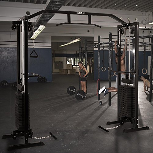 Klarfit Cablefit Kabelzugbrücke Kabelzugstation (zweiseitiger Kabelzug, zwei Türme mit je 170 lb [77 kg] Maximalgewicht) - 6