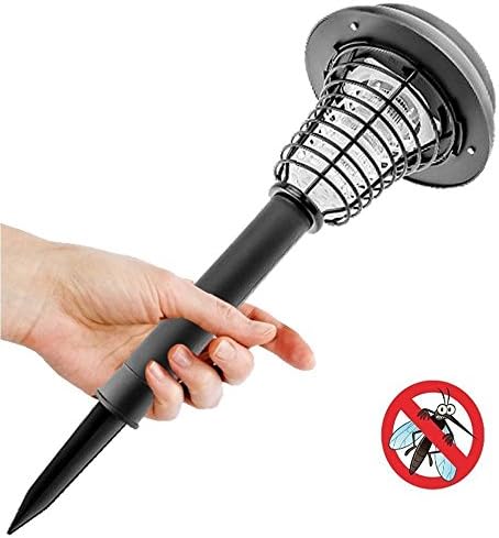 Electronic Insect Killer Mosquito Bug Zapper LED Solar Garden Lamp Kills with Switch