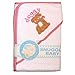 Baby Girl Doggy Hooded Bathrobe, Babies 100% Cotton Towel Bath Robe (75cm x 75cm) (Pink)