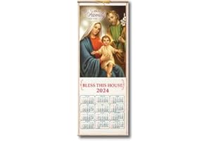 THE HEALING CORNER Holy Family Calendar 2024 Bless This House Scroll Christmas New Year Gift Tag Gift Box Catholic Christian Calendar 2024