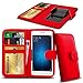 Produktbild N4U ONLINE - Clip Serie PU- Leder Brieftasche Buch Hülle für Xiaomi Redmi Note 4G - Rot