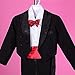 Dressy Daisy Baby Boys' 5 Pcs Set Formal Tuxedo Suit With Tail Baptism Christening Outfit Pageboy Suits Size 6-9 Months Black Red