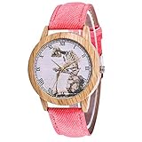 IG Invictus Damen Mode Casual Lederstrap Analog Quarz Runde Uhr T397 N Quarzuhr Rosa Quarz Uhr