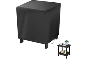 Jungda Outdoor Small Side Table Cover, 19 Inch Patio Small Side Table Cover for Outside,Waterproof Patio Small Furniture Cover - 19 x 15 X 18 Inch