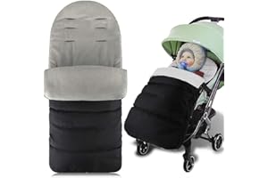auvstar Sac de Couchage bébé, Universel 3 en 1 Poussette Annexe Mat Chancelière Couverture Poussette Bunting Sac Imperméable À l'eau Coupe-Vent Froid Détachable (Gris)