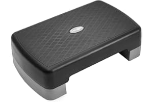 Yes4All Aerobic Stepper Exercise Steps with 3 Adjustable Height 10cm 15cm 20cm Step Platform – Fitness Stepper for Home & Gym, Aerobics, Cardio, Weights, Yoga