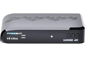 XYTEC Freesat V8Ultra Receptor Satelital/TV 4K UHD - Soporte DVB-S2/S2X & DVB-T2/Cable/ISDB-T, Decodificación HEVC H.265, WiFi Integrado, Función Blind Scan para Canales FTA​