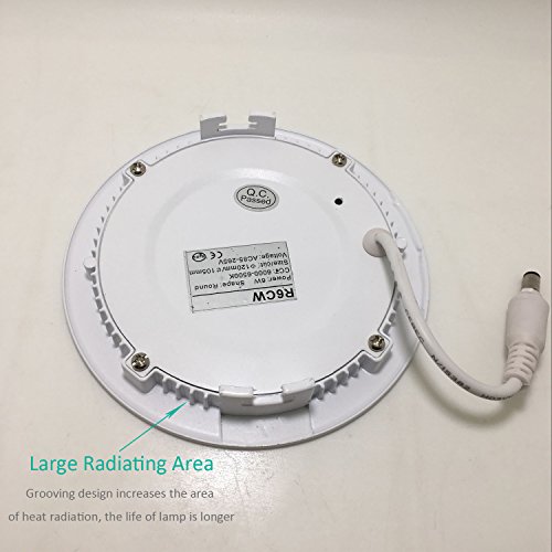Super Helle Flache LED-Panel Leuchten 6W AC85 ~ 265v 1150lm Ultra-Dünne Runde Deckeneinbauleuchte Neutralweiß (4000-4500k) Mit LED-Treiber Enthalten - 3