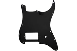 Musiclily Pro 11 Fori Single Coperto Humbucker e Potenziometro Slot Battipenna per Chitarra Elettrica tipo USA/Mexico Fender Tom Delonge Strat, 3 Strati Nero