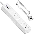 Surge Protector Power Strip, USB Power Strip, 4 Wide AC Outlets 4 USB, Overload Protection, PD65WUSB-C Power Strip with 5ft Extension Cord, 1700J, Home Office Desktop Charging Station - White