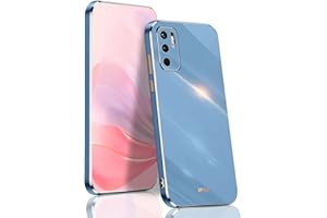BORYA Funda para Xiaomi Redmi Note 10 5G / Poco M3 Pro 5G, Antigolpes Delgada Premium Suave Silicona Carcasa TPU Bumper Estuche, Elegante Sedoso Galvanoplastia Phnom Penh Caso, Azul