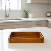 Woodsilo Solid Mango Wood Rectangular Serving Tray (Sin...
