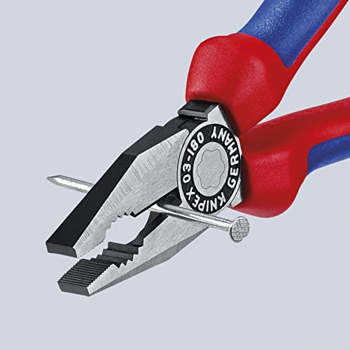 KNIPEX 03 02 180 Kombizange schwarz atramentiert mit Mehrkomponenten-Hüllen 180 mm - 3