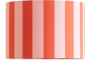ValueLights | Callie Colour Clash Orange and Pink Stripe Large Fabric Drum Lamp Shade | 295mm Shade Width