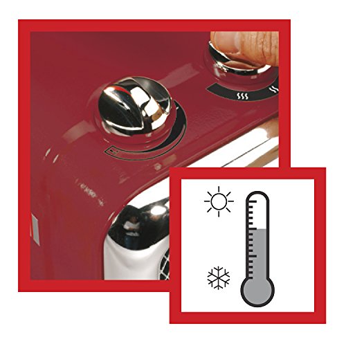 Honeywell HZ-510E Keramik-Heizlüfter in rot/Chrom, 1100/1800 Watt breiter Standfuß - 5