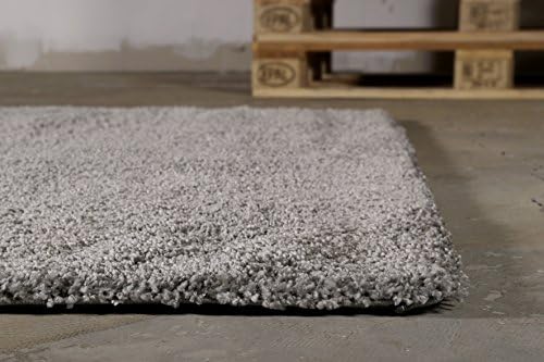 Super soft modern glossy high pile shaggy rug "Palermo", grey, 200 x 200 cm