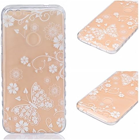 Voguecase® For Google Pixel,(Lace butterfly)Slim Fit Soft Silicone TPU Flexible Case Cover Anti-Scratch Shock Proof + Free Universal Screen-Stylus
